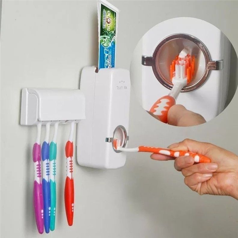 Dispensador Automático Pasta Dientes Porta Cepillo-1