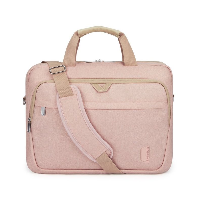 Bagsmart - Maletín expandible para notebook de 17,3" - Rosado-1