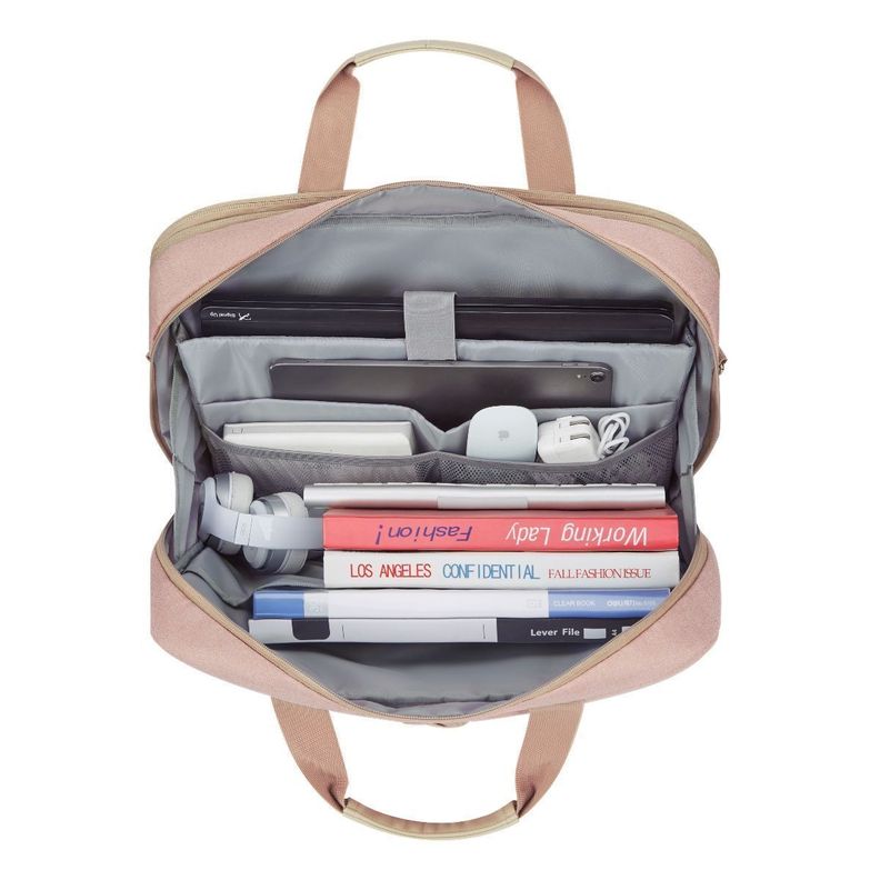 Bagsmart - Maletín expandible para notebook de 17,3" - Rosado-3