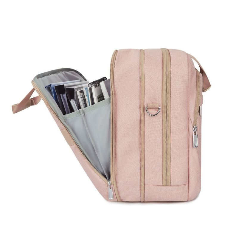 Bagsmart - Maletín expandible para notebook de 17,3" - Rosado-7