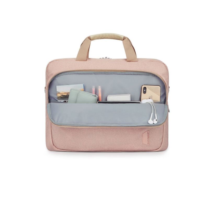 Bagsmart - Maletín expandible para notebook de 17,3" - Rosado-6