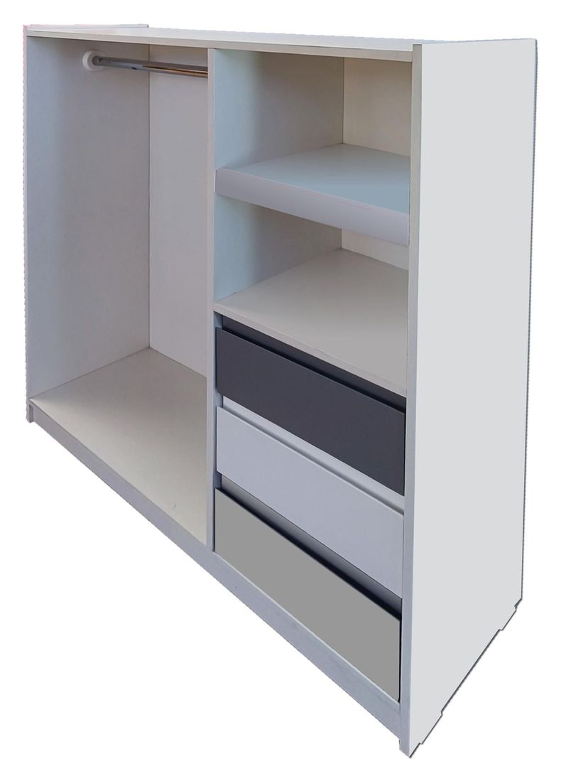 Mini Closet Montessori Minimal Gris Blanco Grafito-3