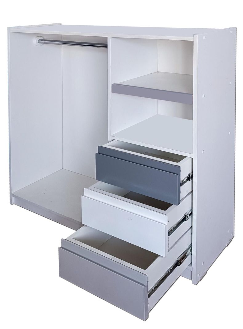 Mini Closet Montessori Minimal Gris Blanco Grafito-1