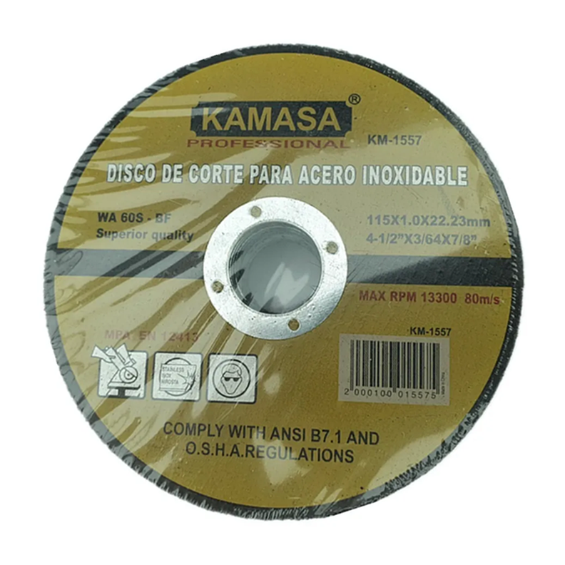 25 Unidad Disco De Corte Para Acero Inoxidable 115mm Kamasa-0
