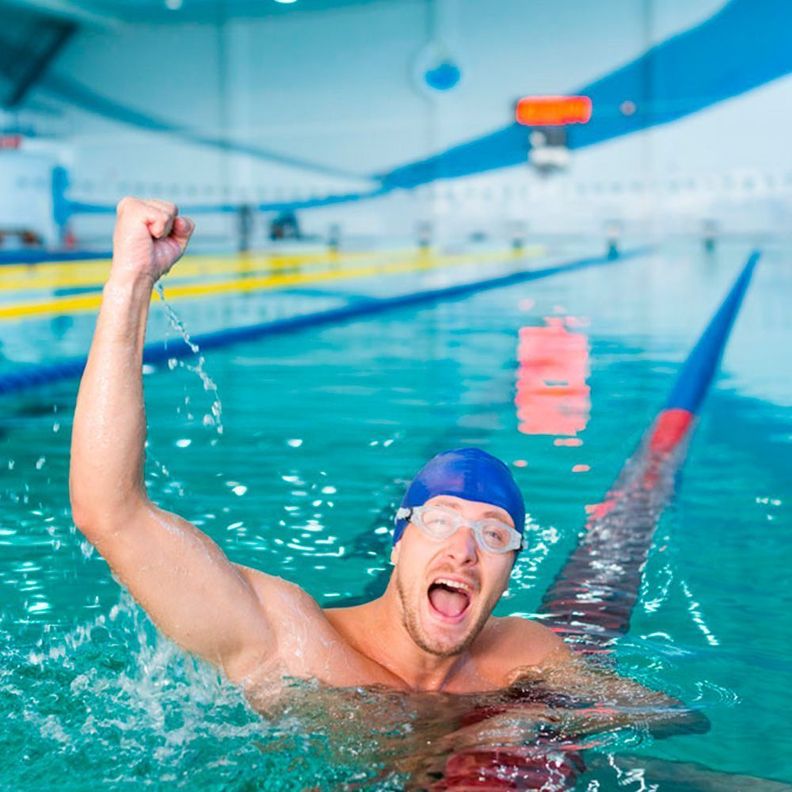 Gorro Natacion Lycra Estandar Piscina Unisex Celeste-1