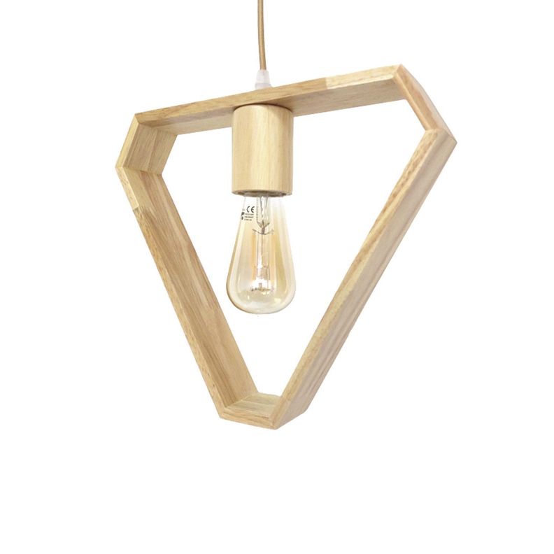 Lámpara Colgante de Madera Decorativa Triangular E-27-1