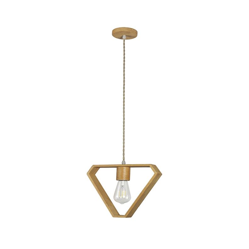 Lámpara Colgante de Madera Decorativa Triangular E-27-0