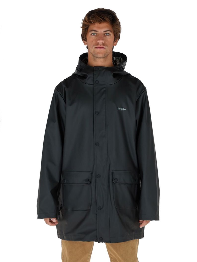 Chaqueta Impermeable Raincoat Negro Mate Hombre-0