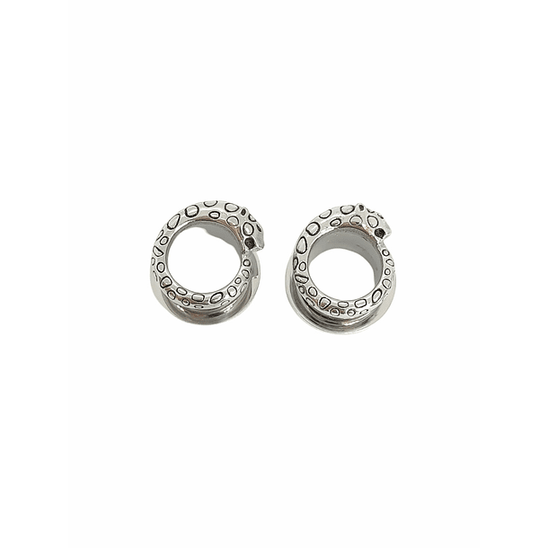 Aros Expansores Oreja Tribal Leopardo Cheeta 12 mm hipoalergenico Tunel Plug-0