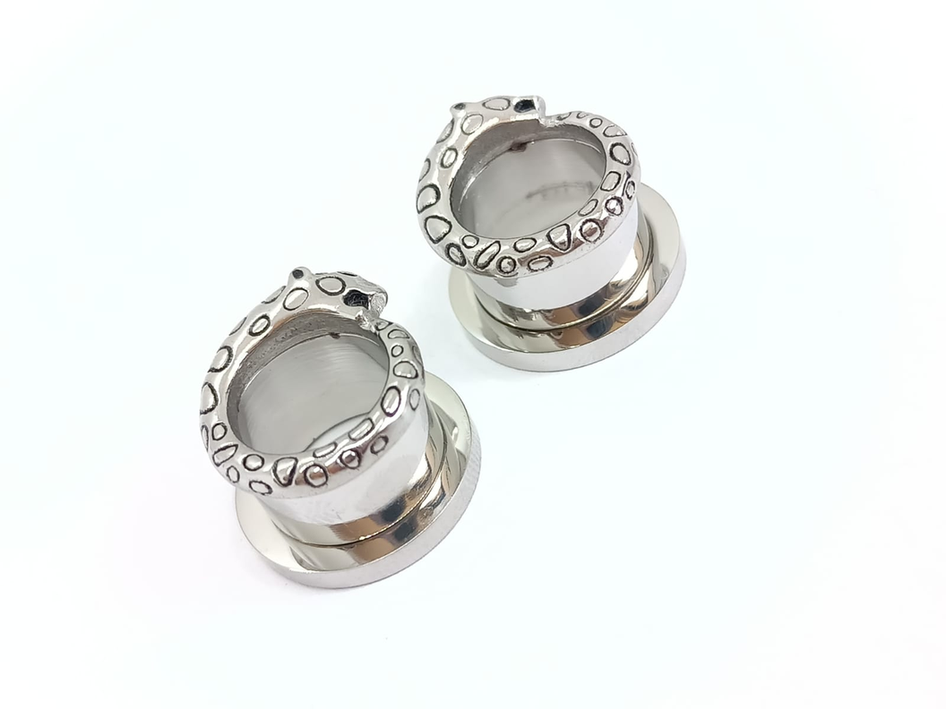 Aros Expansores Oreja Tribal Leopardo Cheeta 12 mm hipoalergenico Tunel Plug-2