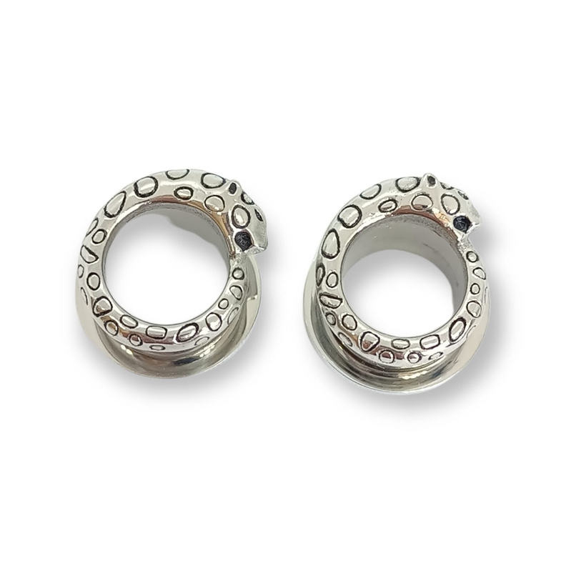 Aros Expansores Oreja Tribal Leopardo Cheeta 12 mm hipoalergenico Tunel Plug-1