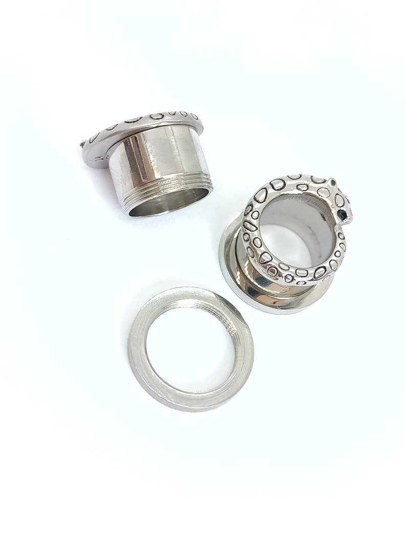Aros Expansores Oreja Tribal Leopardo Cheeta 12 mm hipoalergenico Tunel Plug-3