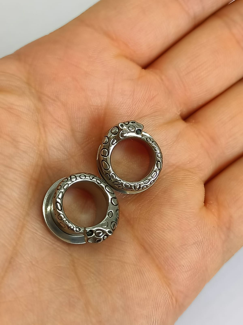 Aros Expansores Oreja Tribal Leopardo Cheeta 12 mm hipoalergenico Tunel Plug-5