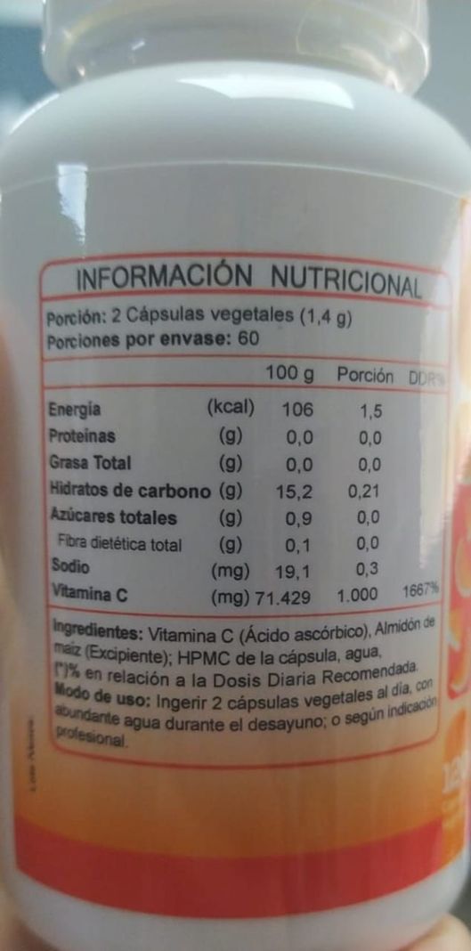 Vitamina C - 500 Mg - 120 Cápsulas - FNL-1