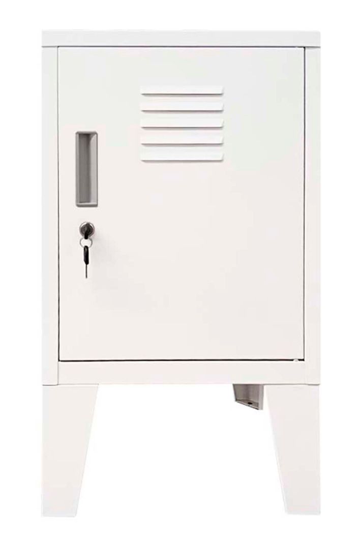Velador metálico estante con llave blanco Mobitat-0