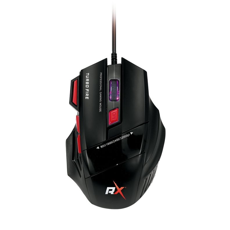 Mouse Gamer ergonómico 3200DPI Retroiluminado -0