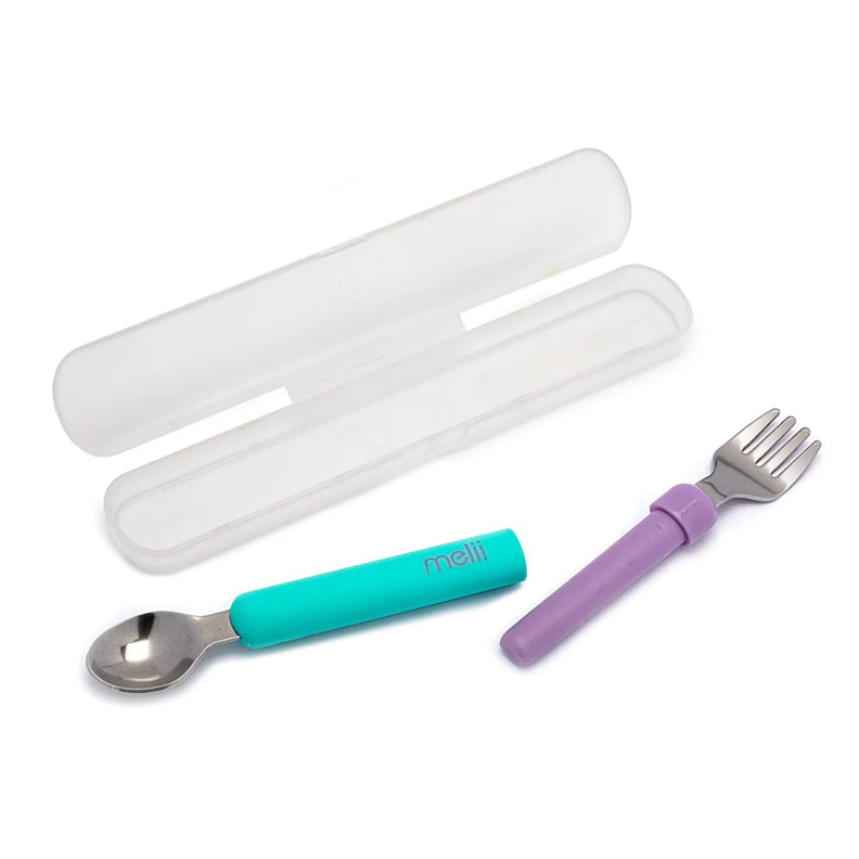 Set Cuchara Y Tenedor Desmontable Azul-Morado azul claro
