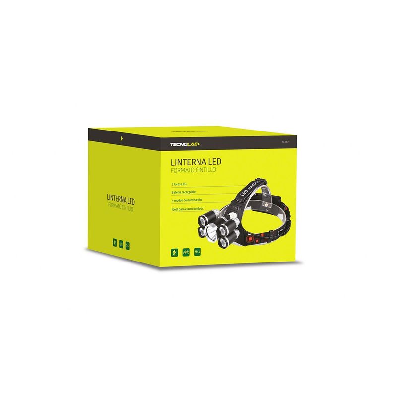Linterna Led Cintillo Recargable 5 Luces Led Tecnolab-3