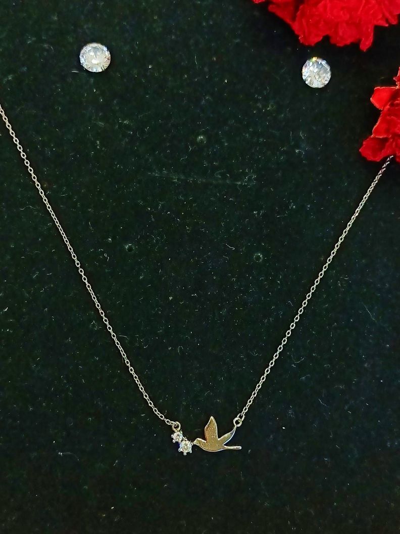 Set Conjunto Cadena Paloma Paz Aros Punto De Luz Plata 925-4