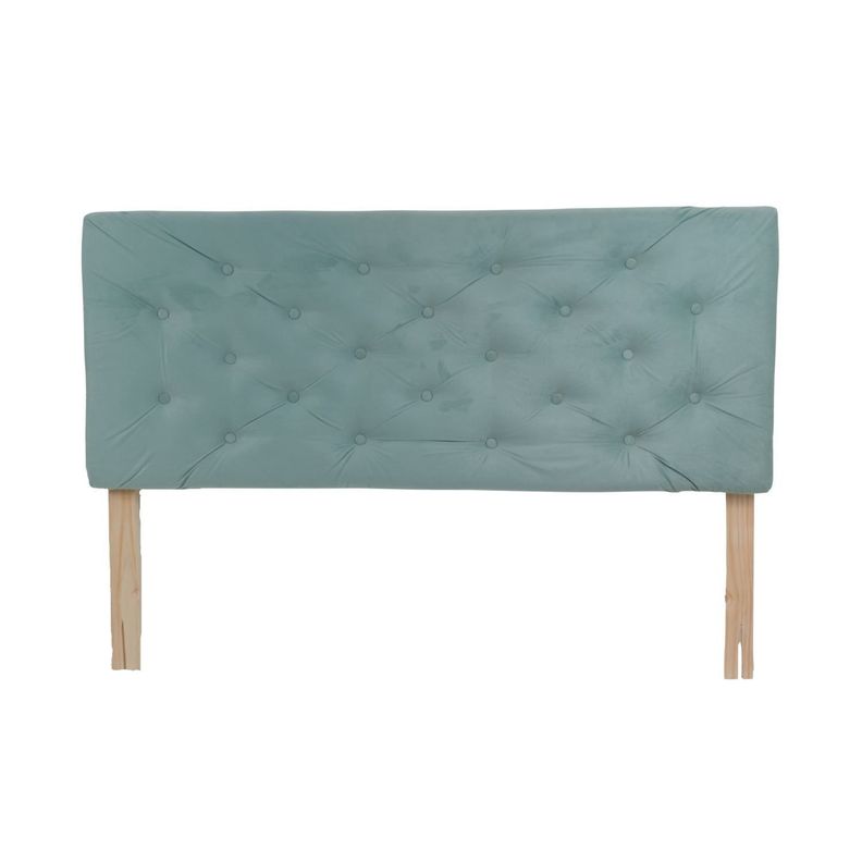 Cama Americana 2P + Colchon de resortes + Respaldo Verde Menta Pmetal-2