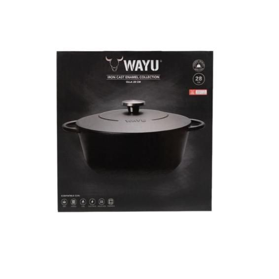 OLLA ENAMEL 28CM IRON CAST WAYU-3
