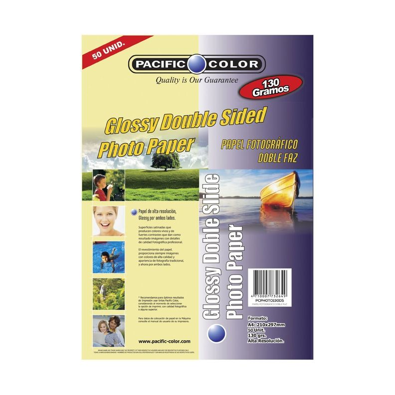 50 Hojas Papel Fotográfico Doble Faz Glossy 130grs A4 - Ps-0
