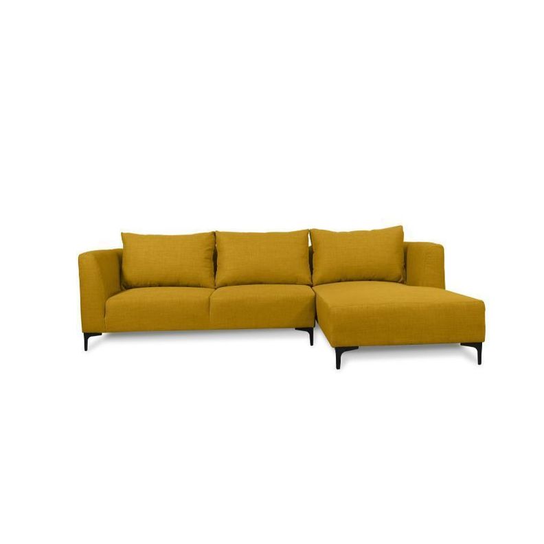 Seccional Suria Chenille Tipo Lino Ambarino Amarillo