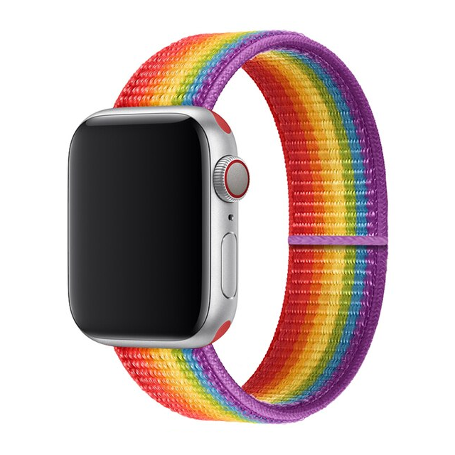 Correa Nylon Para Apple Watch 42 / 44 / 45mm / Arcoiris-0