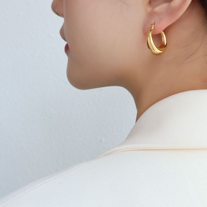 Aros Baño Oro Amarillo 18k Argolla Bote-2