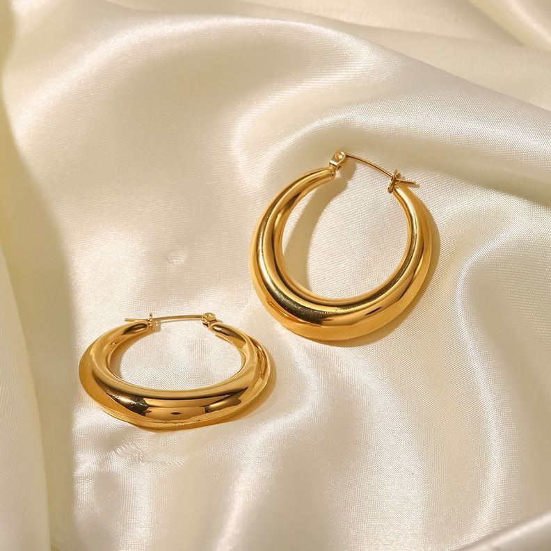 Aros Baño Oro Amarillo 18k Argolla Bote-1