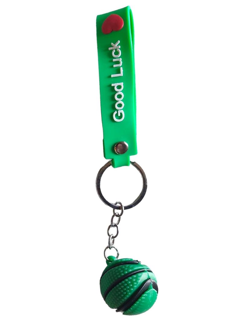 LLAVERO SILICONA DISEÑO BALON BASKETT VERDE-0