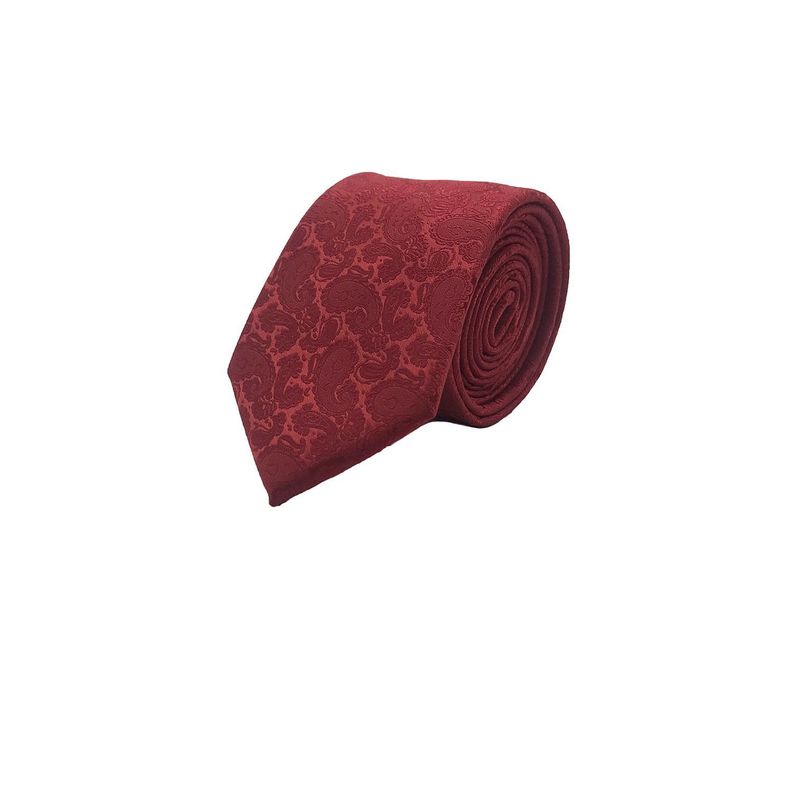 Corbata Lisa Roja Texturada Microfibra 7 cm-0