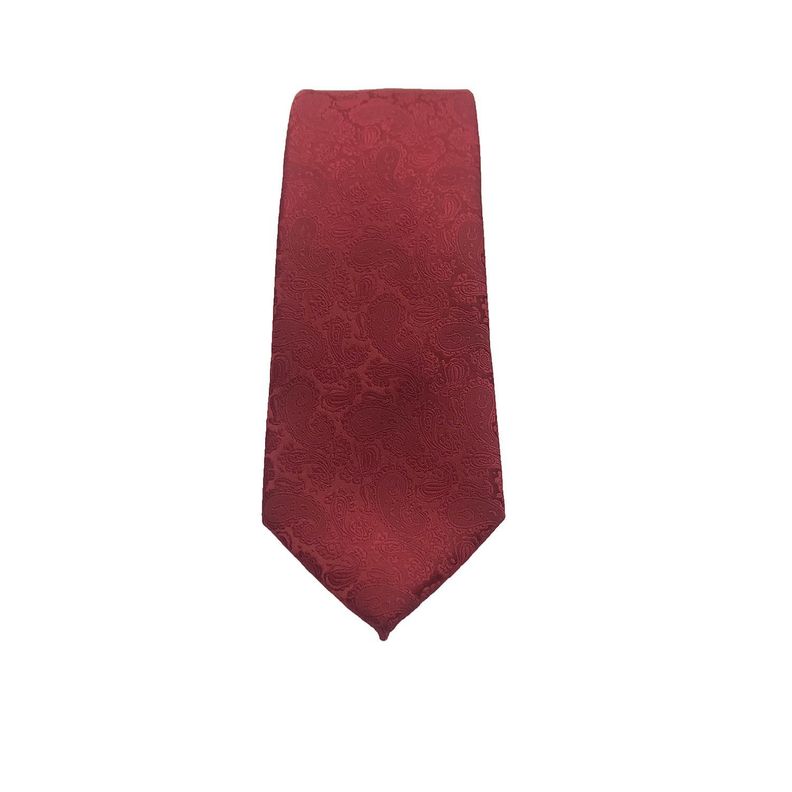 Corbata Lisa Roja Texturada Microfibra 7 cm-2