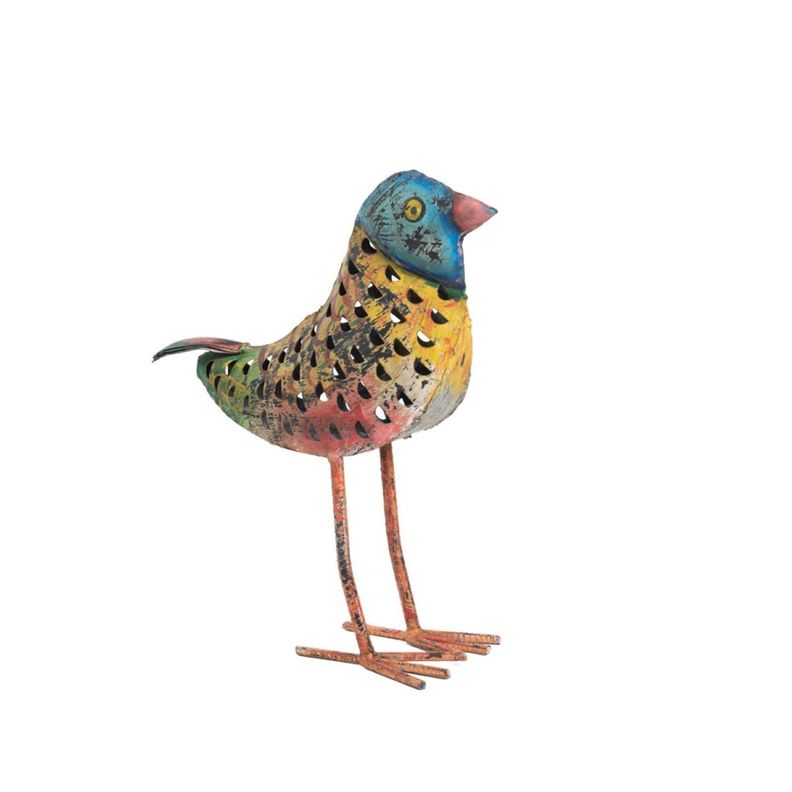 Pajarito Decorativo De Metal Porta Vela 43X11X42 CM-0