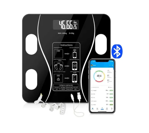 Pesa Digital De Baño Inteligente Recargable Bluetooth App-1