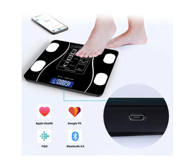 Pesa Digital De Baño Inteligente Recargable Bluetooth App-2