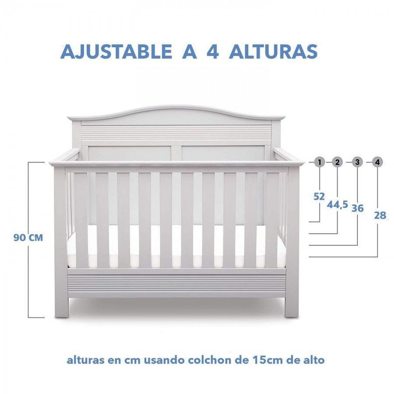 Cuna de madera 4 en 1 Barret Blanca-3