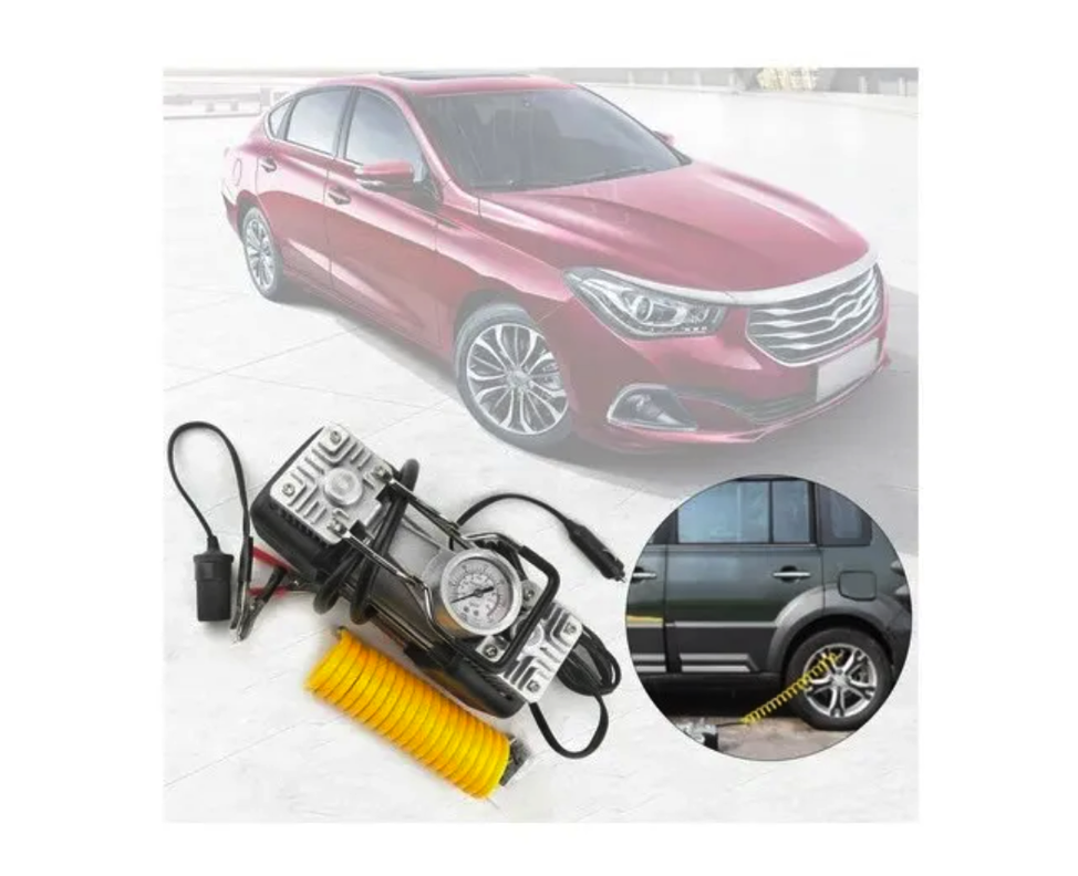 Compresor Inflador 2 Cilindros 150 Psi Auto Bicicleta -3