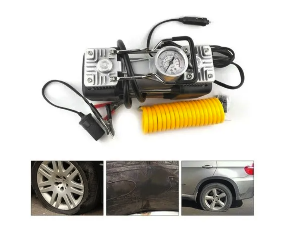 Compresor Inflador 2 Cilindros 150 Psi Auto Bicicleta -4