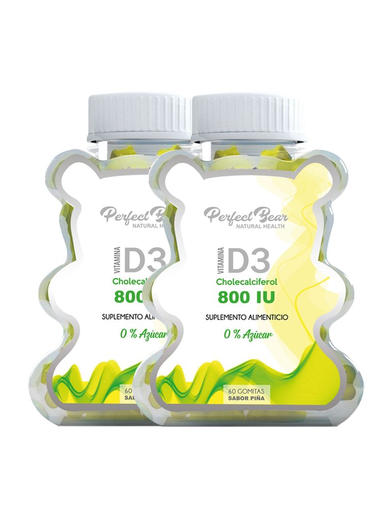 Vitamina D 800 IU, (60 Gomitas) Perfect Bear - 2 MESES-0
