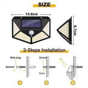 Focos Exteriores 100 Led Solar Luz Fija Sensor-3