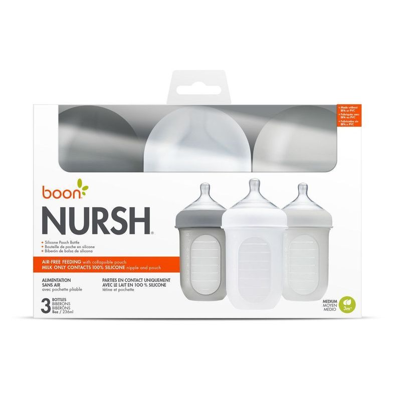 Pk 3 Mamaderas con bolsa de silicona NURSH - 240 ml -6