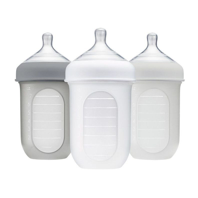 Pk 3 Mamaderas con bolsa de silicona NURSH - 240 ml -0
