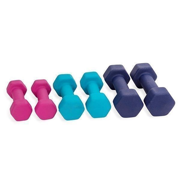 Mini Rack de mancuernas de vinilo – 0,5 kg x 2 – 1,0 kg x 2 – 2,0 kg x 2-2