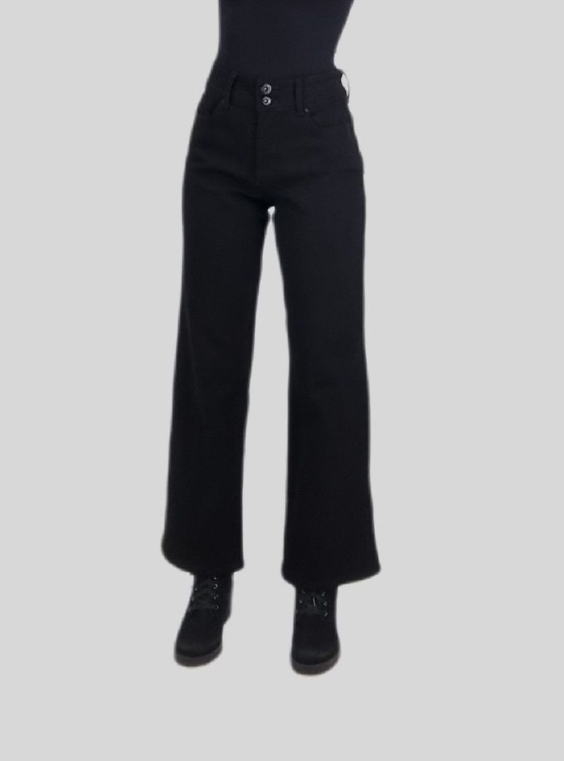 Jeans wide leg black-0