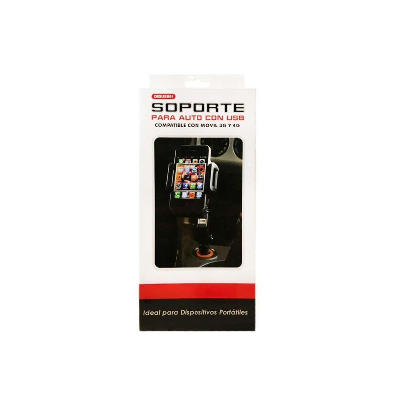 Soporte de Celular Para Auto Con USB Rotacion 360°-2