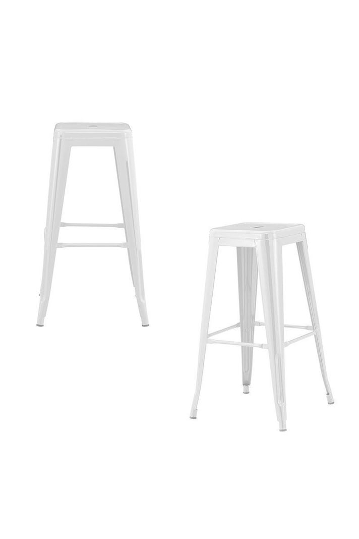 Pack 4 Pisos de Bar Metal Tolix Blanco-3