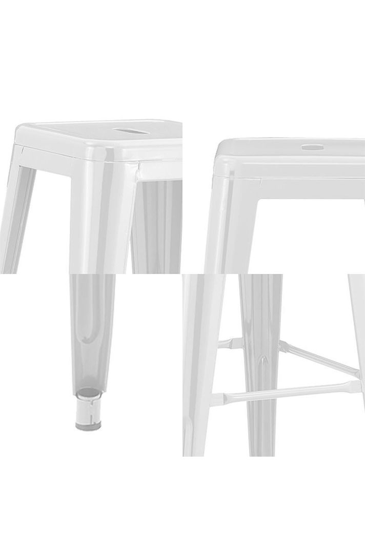 Pack 4 Pisos de Bar Metal Tolix Blanco-4