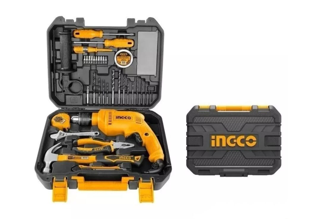 Kit Set Taladro Percutor Eléct Ingco 680 W + 115 p-4