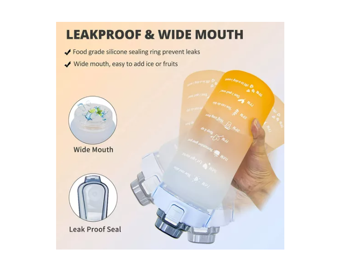 Botella De Agua Motivacional Gran Capacidad 2ltrs Deportiva-4
